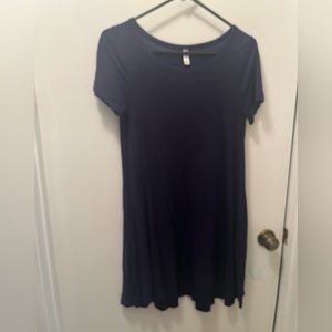 Navy blue T-shirt dress with pockets